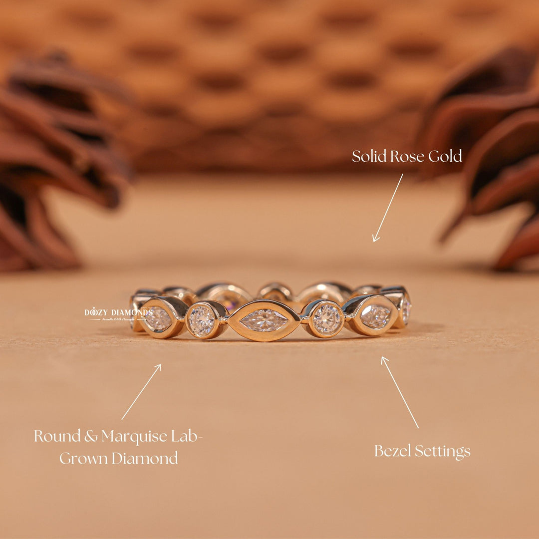 Minimalist diamond wedding band in yellow gold