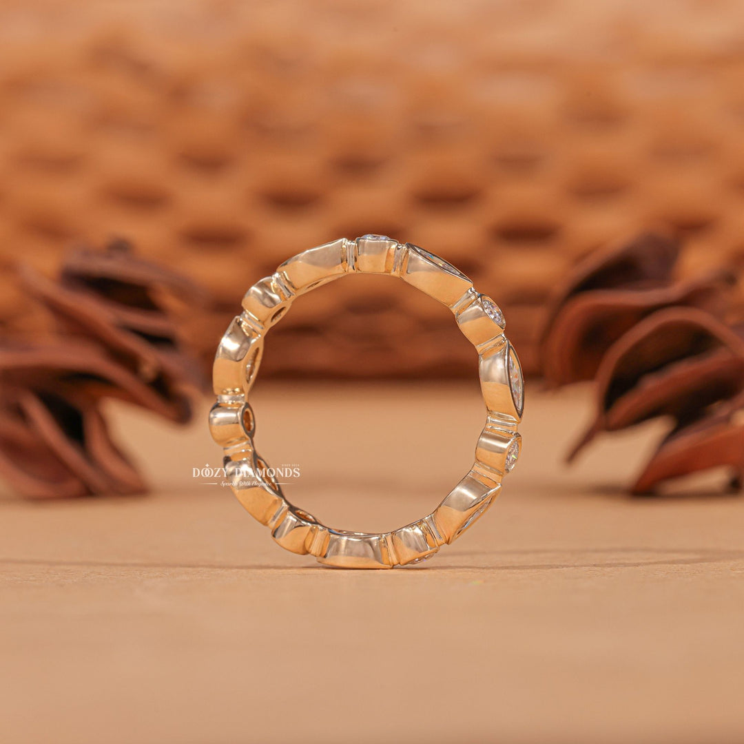 Ethically sourced round marquise diamond eternity band