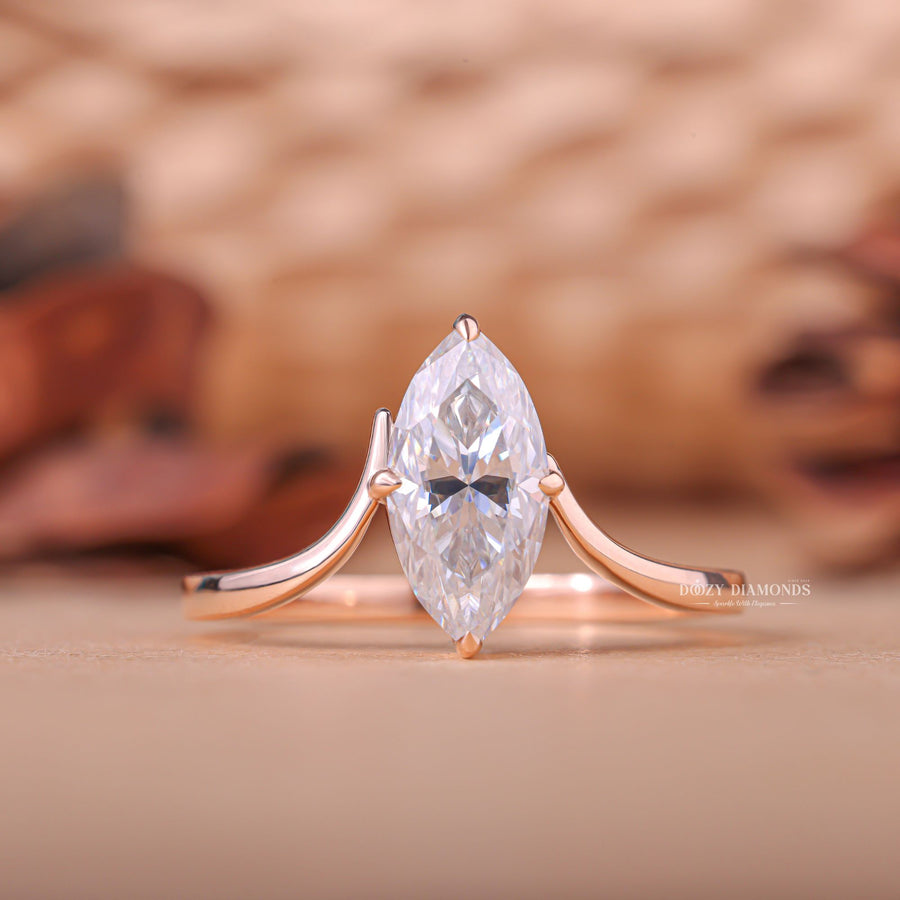 Buy 1.50CT marquise solitaire lab grown diamond engagement ring online