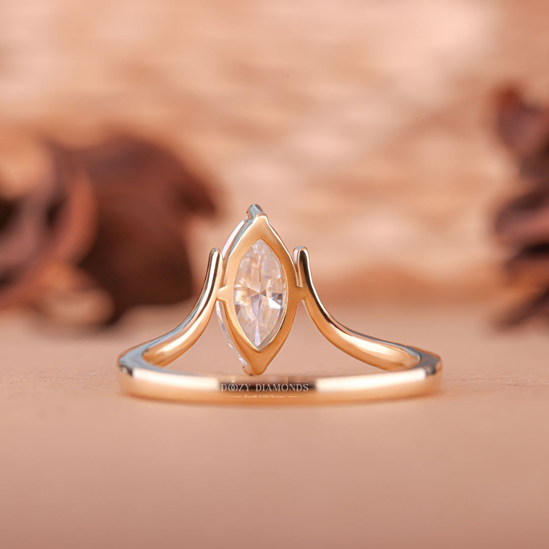 Certified marquise cut diamond featured in solitaire engagement ring