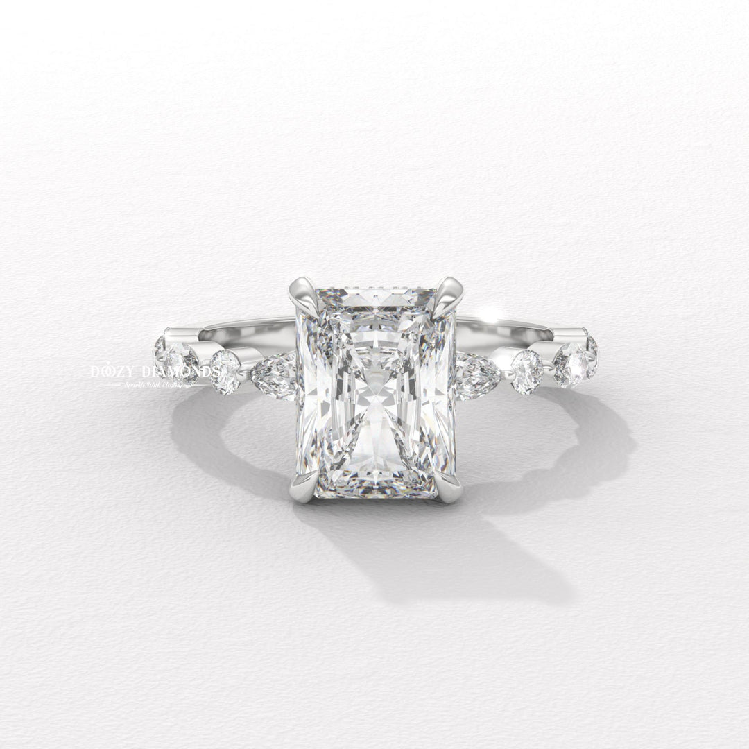 Marquise pave lab grown diamond engagement ring for sale