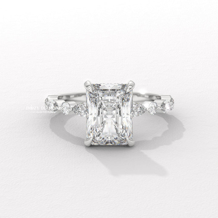 Marquise pave lab grown diamond engagement ring for sale
