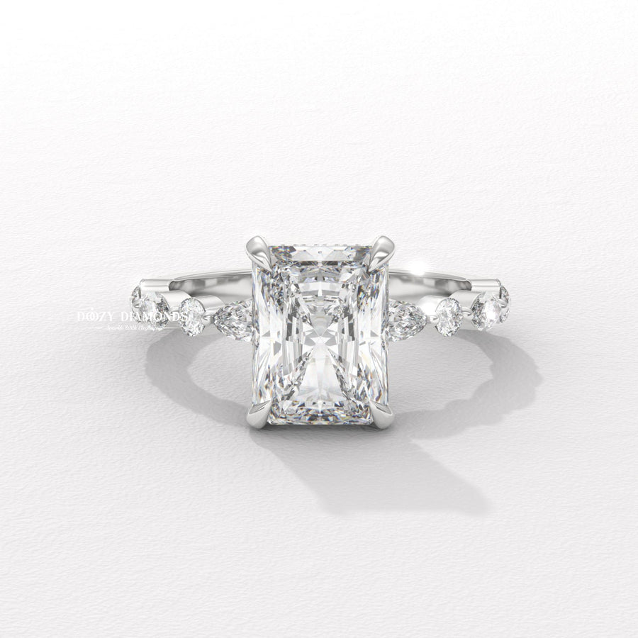 Marquise pave lab grown diamond engagement ring for sale