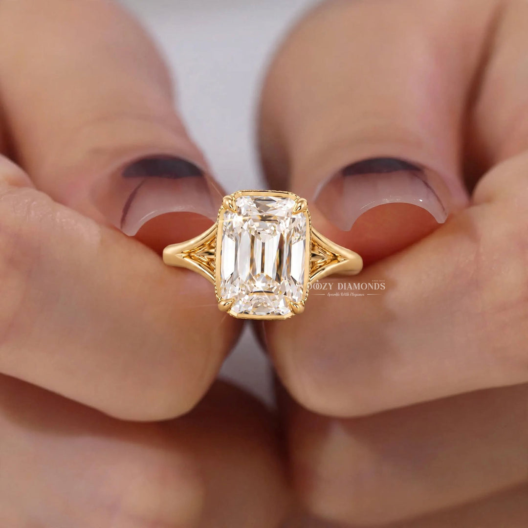 2.50CT Claire-Old Mine Step Cut F/VVS2  Lab Grown Diamond Engagement Ring