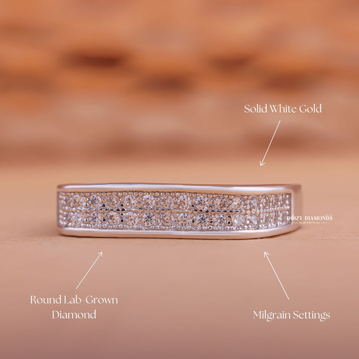 Anniversary diamond wedding band in yellow gold