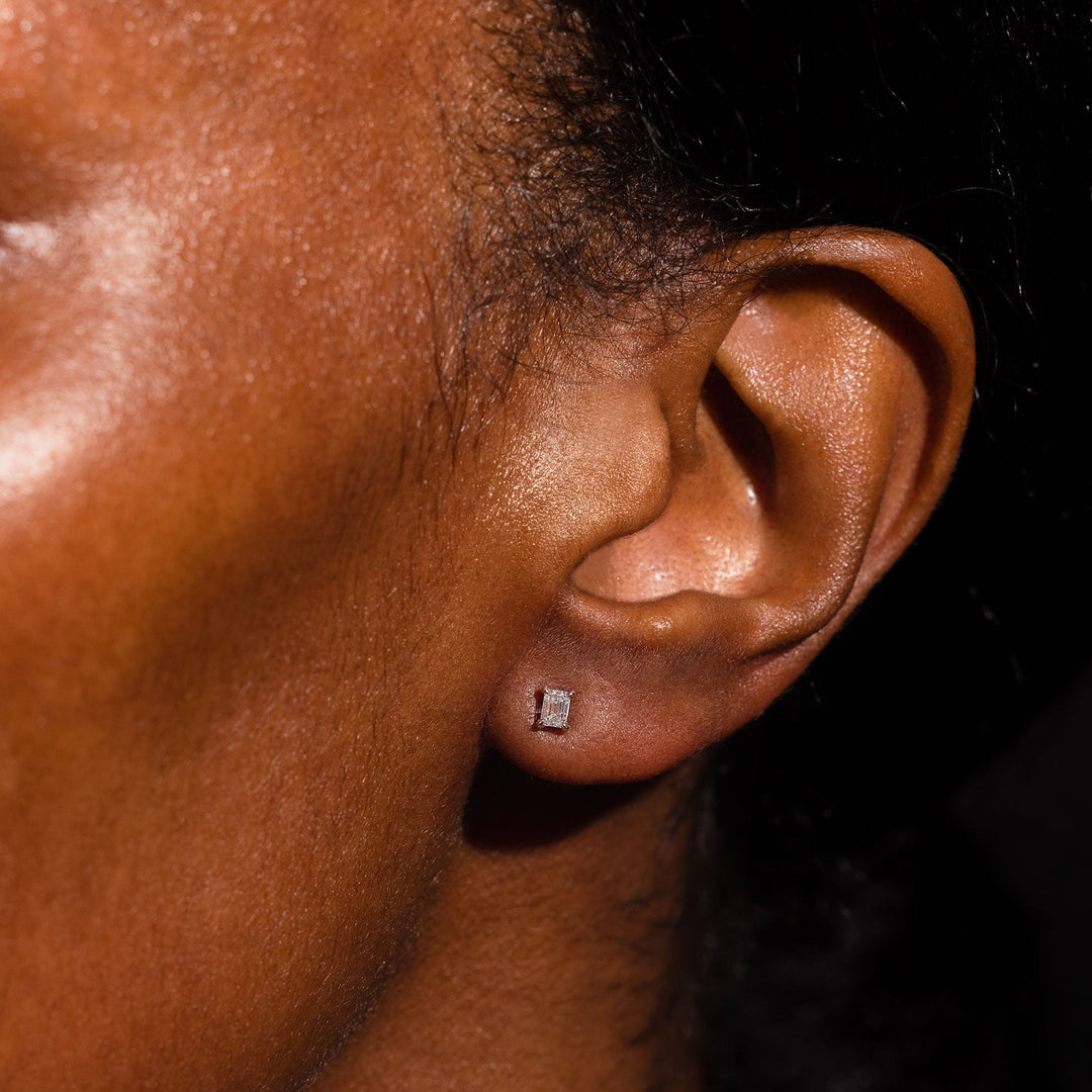 Emerald F - VS1 Lab - Grown Diamond Solitaire Stud Earrings - Doozy Diamonds
