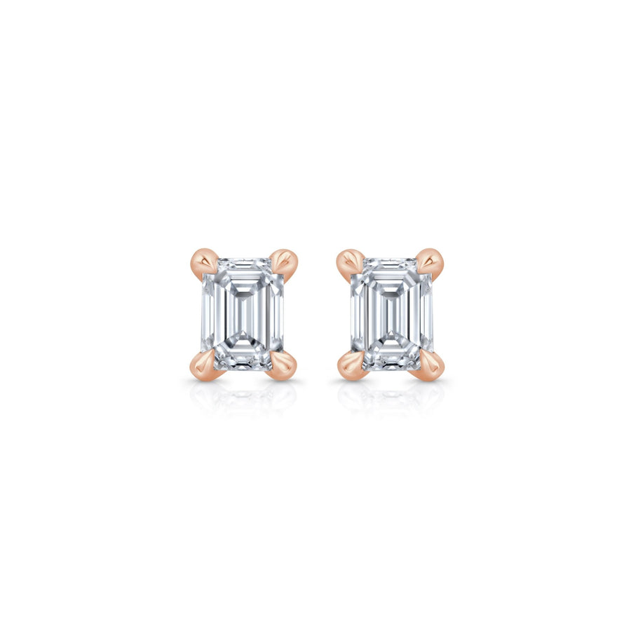 Emerald F - VS1 Lab - Grown Diamond Solitaire Stud Earrings - Doozy Diamonds