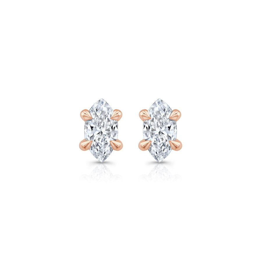 Marquise F - VS1 Lab - Grown Hidden Halo Stud Earrings For Women - Doozy Diamonds