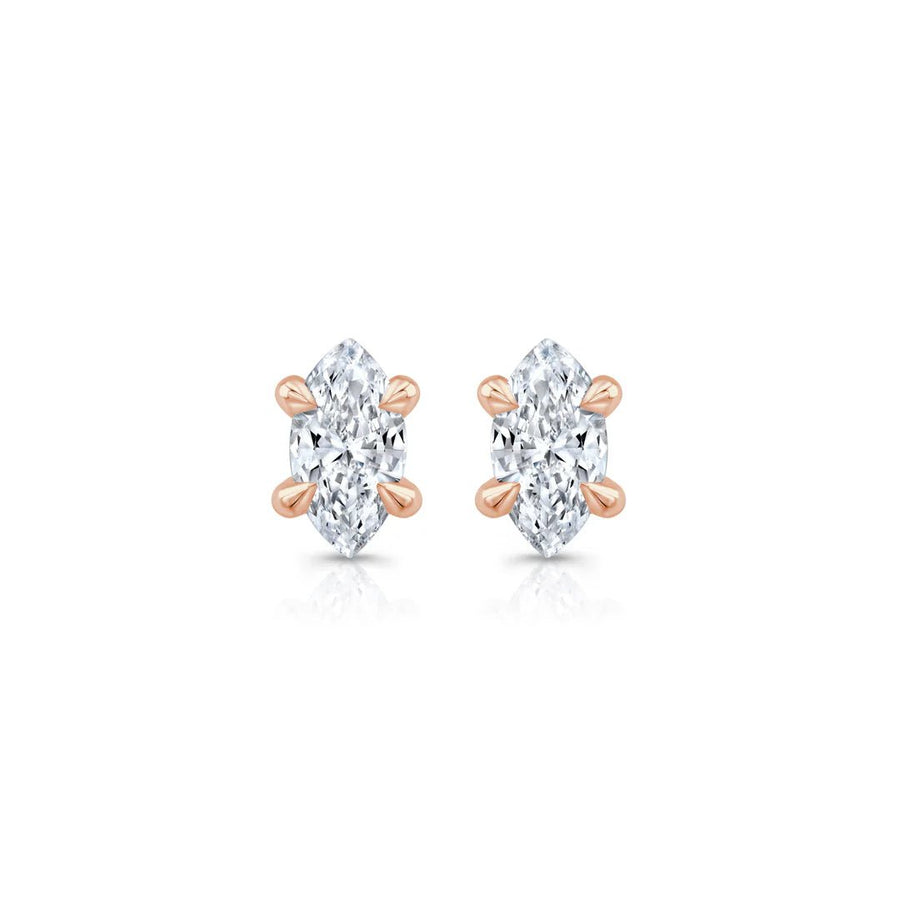 Marquise F - VS1 Lab - Grown Solitaire Stud Earrings For Women - Doozy Diamonds
