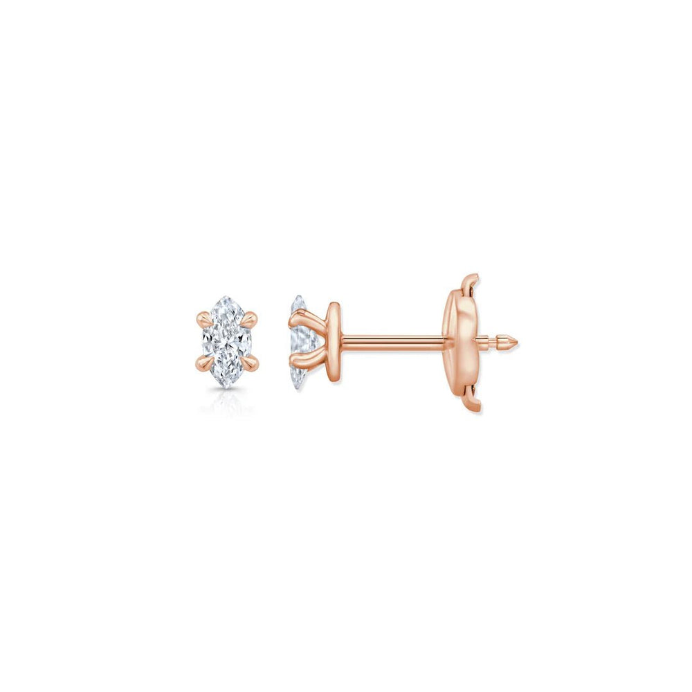 Marquise F - VS1 Lab - Grown Solitaire Stud Earrings For Women - Doozy Diamonds