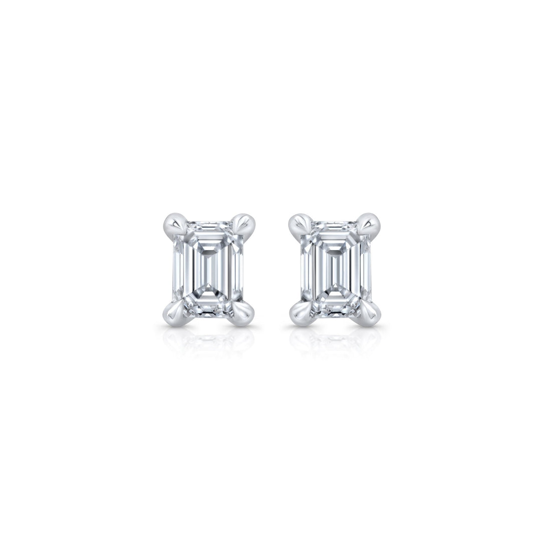 Emerald F - VS1 Lab - Grown Diamond Solitaire Stud Earrings - Doozy Diamonds