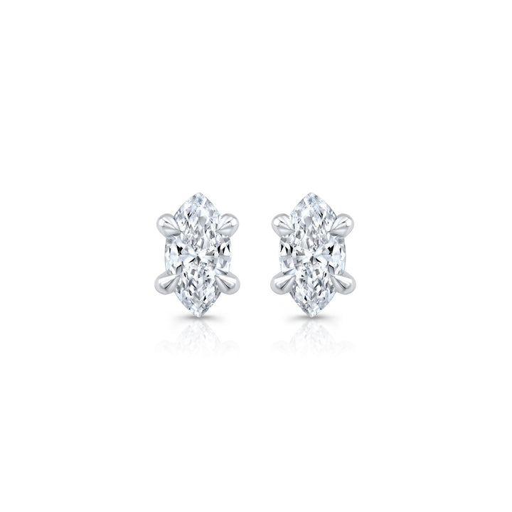 Marquise F - VS1 Lab - Grown Hidden Halo Stud Earrings For Women - Doozy Diamonds