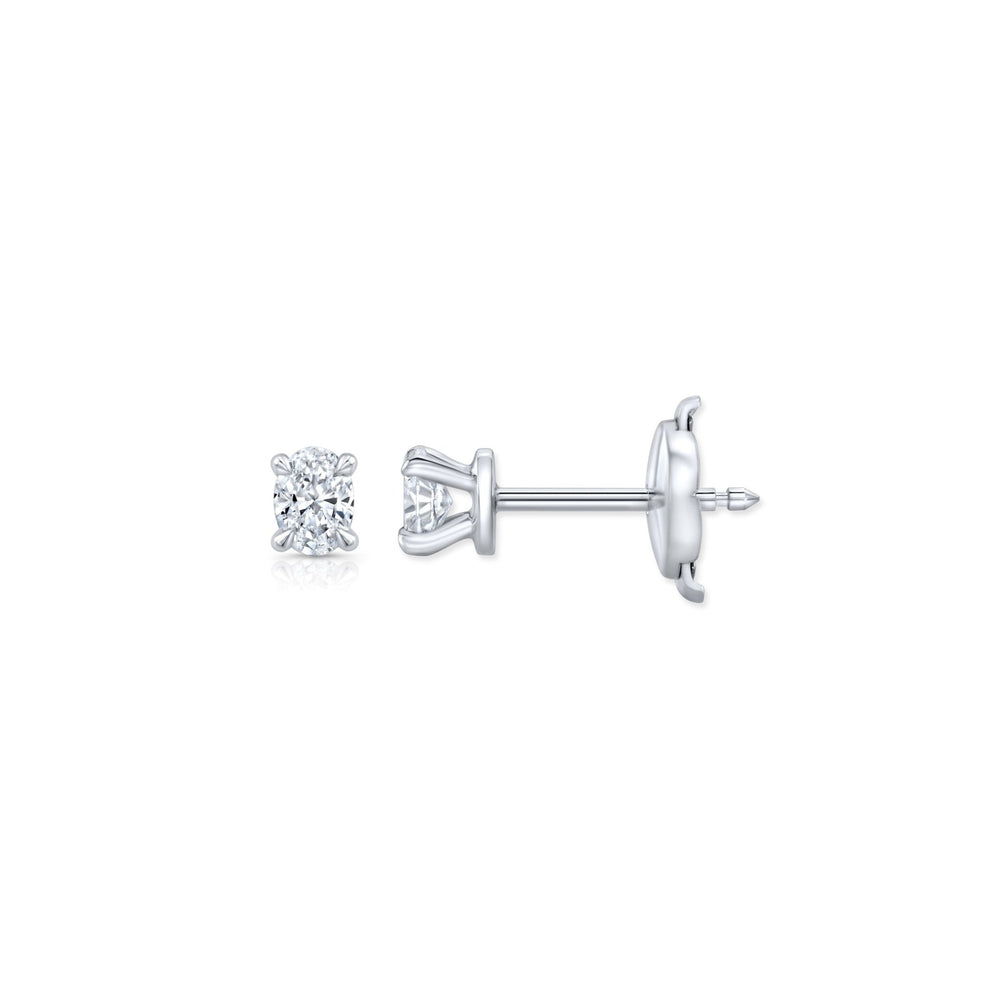 Oval F - VS1 Lab - Grown Solitaire Stud Earrings For Women - Doozy Diamonds