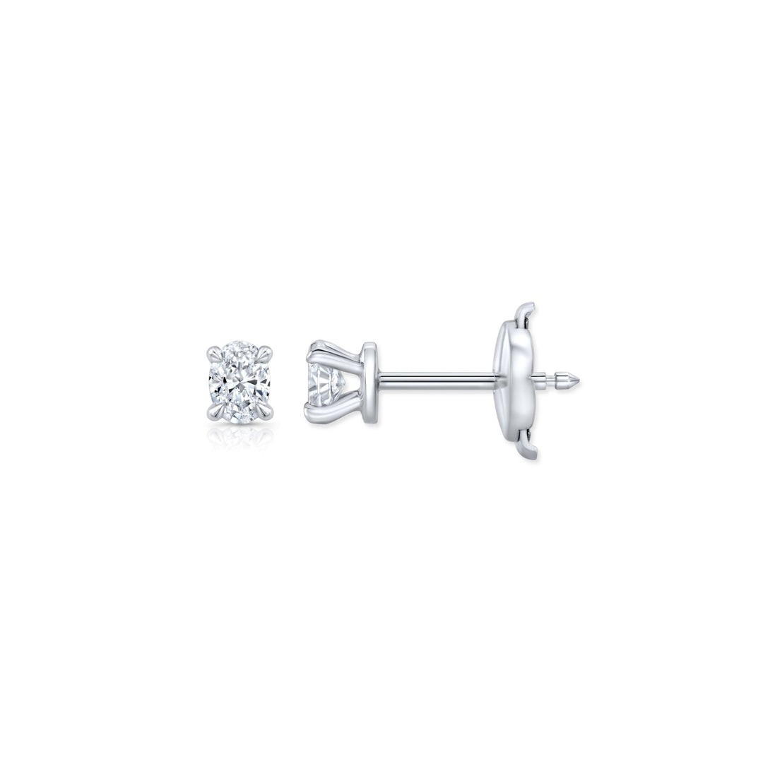 Oval F - VS1 Lab - Grown Solitaire Stud Earrings For Women - Doozy Diamonds