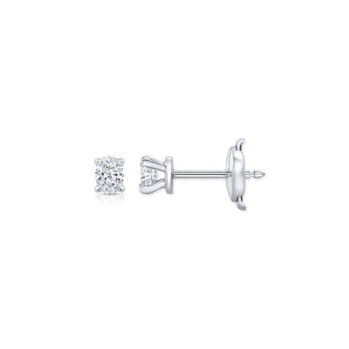 Oval F - VS1 Lab - Grown Solitaire Stud Earrings For Women - Doozy Diamonds
