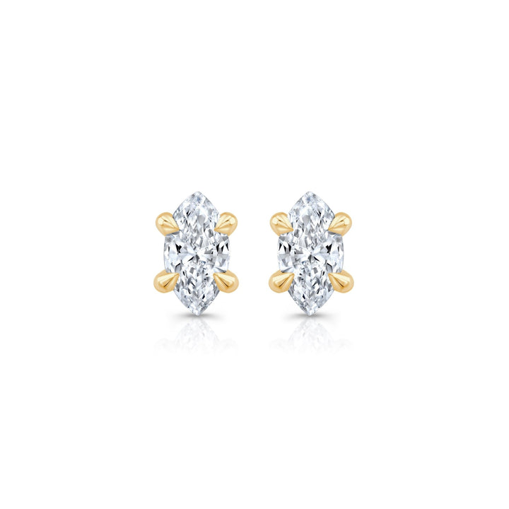 Marquise F - VS1 Lab - Grown Hidden Halo Stud Earrings For Women - Doozy Diamonds