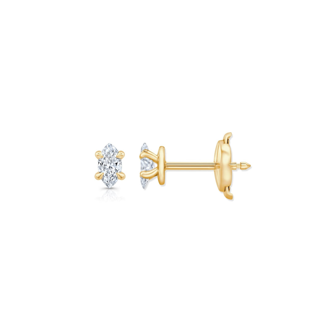 Marquise F - VS1 Lab - Grown Hidden Halo Stud Earrings For Women - Doozy Diamonds