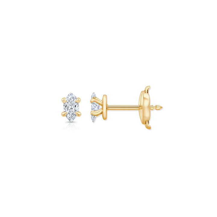 Marquise F - VS1 Lab - Grown Hidden Halo Stud Earrings For Women - Doozy Diamonds