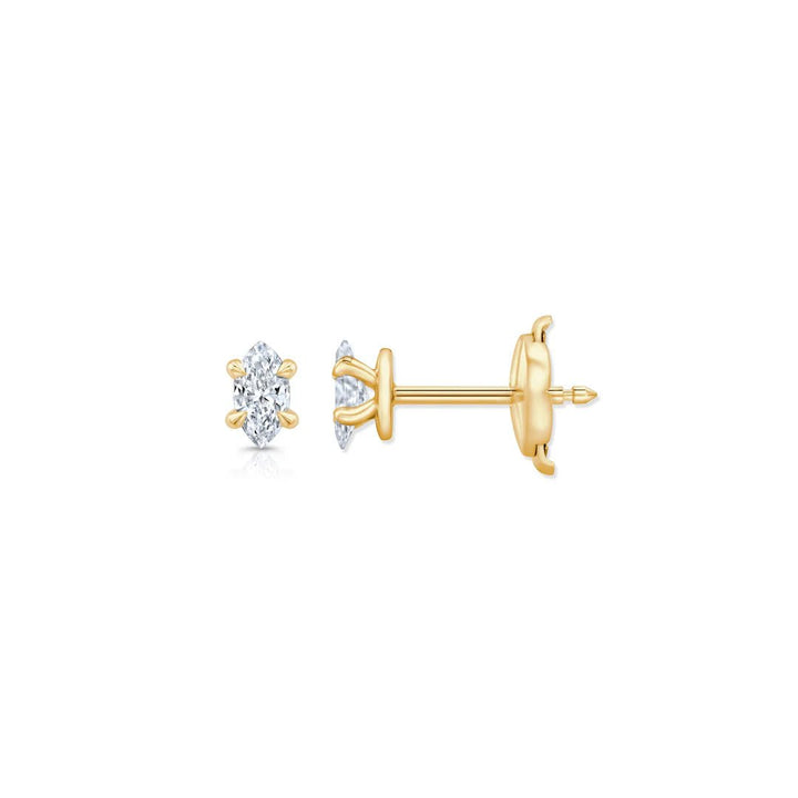 Marquise F - VS1 Lab - Grown Solitaire Stud Earrings For Women - Doozy Diamonds
