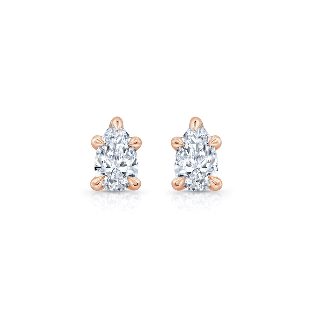 Pear F - VS1 Lab - Grown Diamond Hidden Halo Stud Earrings - Doozy Diamonds
