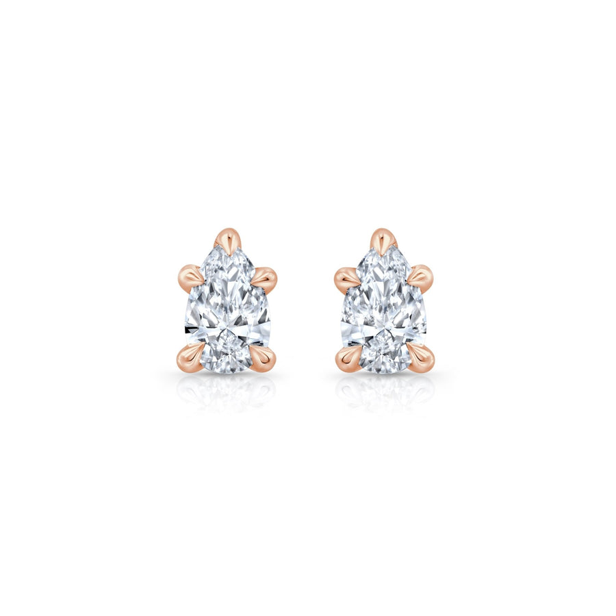 Pear F - VS1 Lab - Grown Diamond Hidden Halo Stud Earrings - Doozy Diamonds