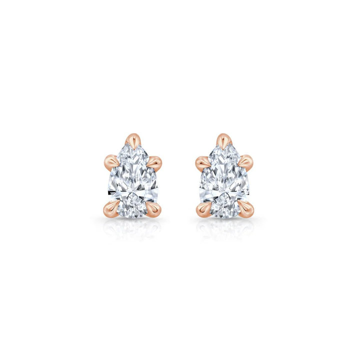 Pear F - VS1 Lab - Grown Diamond Solitaire Stud Earrings - Doozy Diamonds