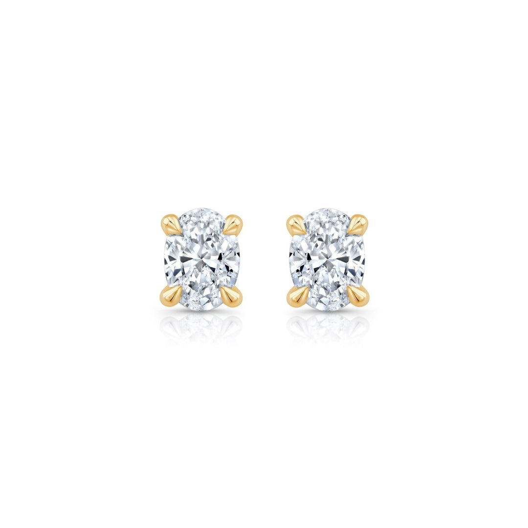 Oval F - VS1 Lab - Grown Solitaire Stud Earrings For Women - Doozy Diamonds