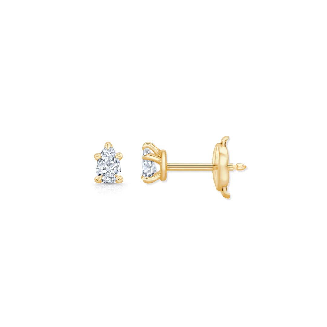 Pear F - VS1 Lab - Grown Diamond Solitaire Stud Earrings - Doozy Diamonds