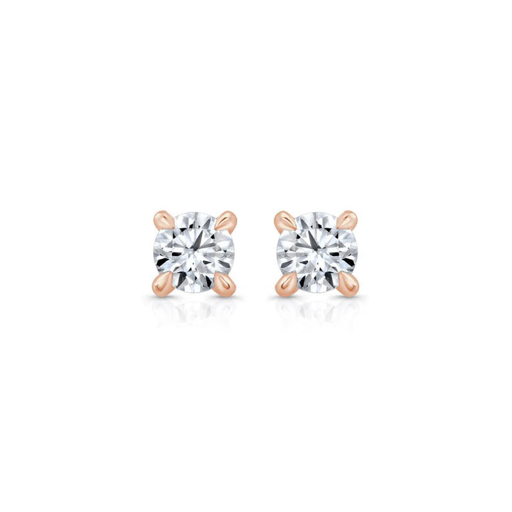 Round F - VS1 Lab - Grown Petite Prongs Stud Earrings - Doozy Diamonds