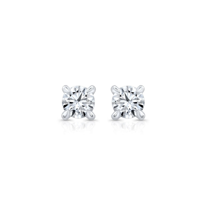 Round F - VS1 Lab - Grown Petite Prongs Stud Earrings - Doozy Diamonds