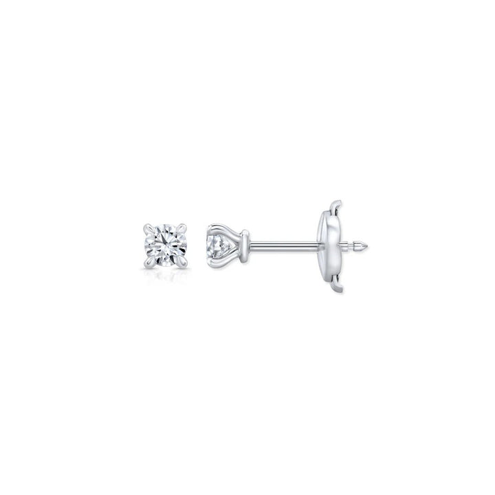 Round F - VS1 Lab - Grown Petite Prongs Stud Earrings - Doozy Diamonds