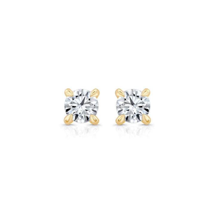 Round F - VS1 Lab - Grown Petite Prongs Stud Earrings - Doozy Diamonds