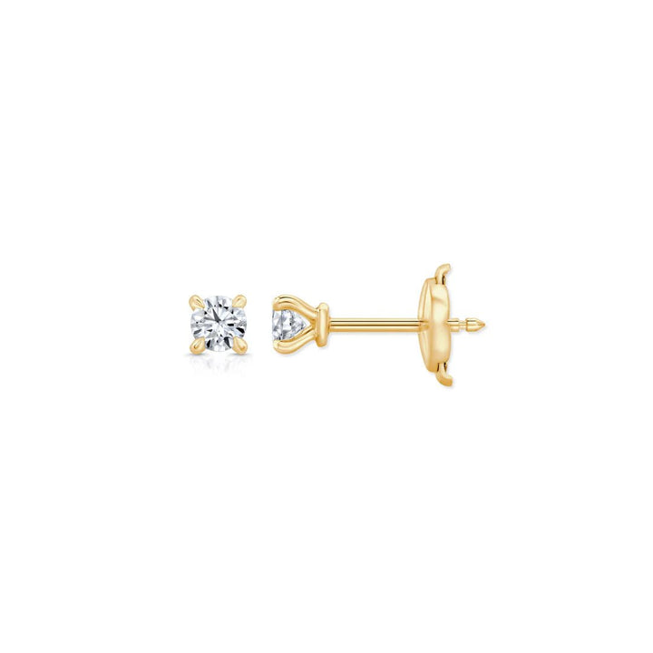 Round F - VS1 Lab - Grown Petite Prongs Stud Earrings - Doozy Diamonds
