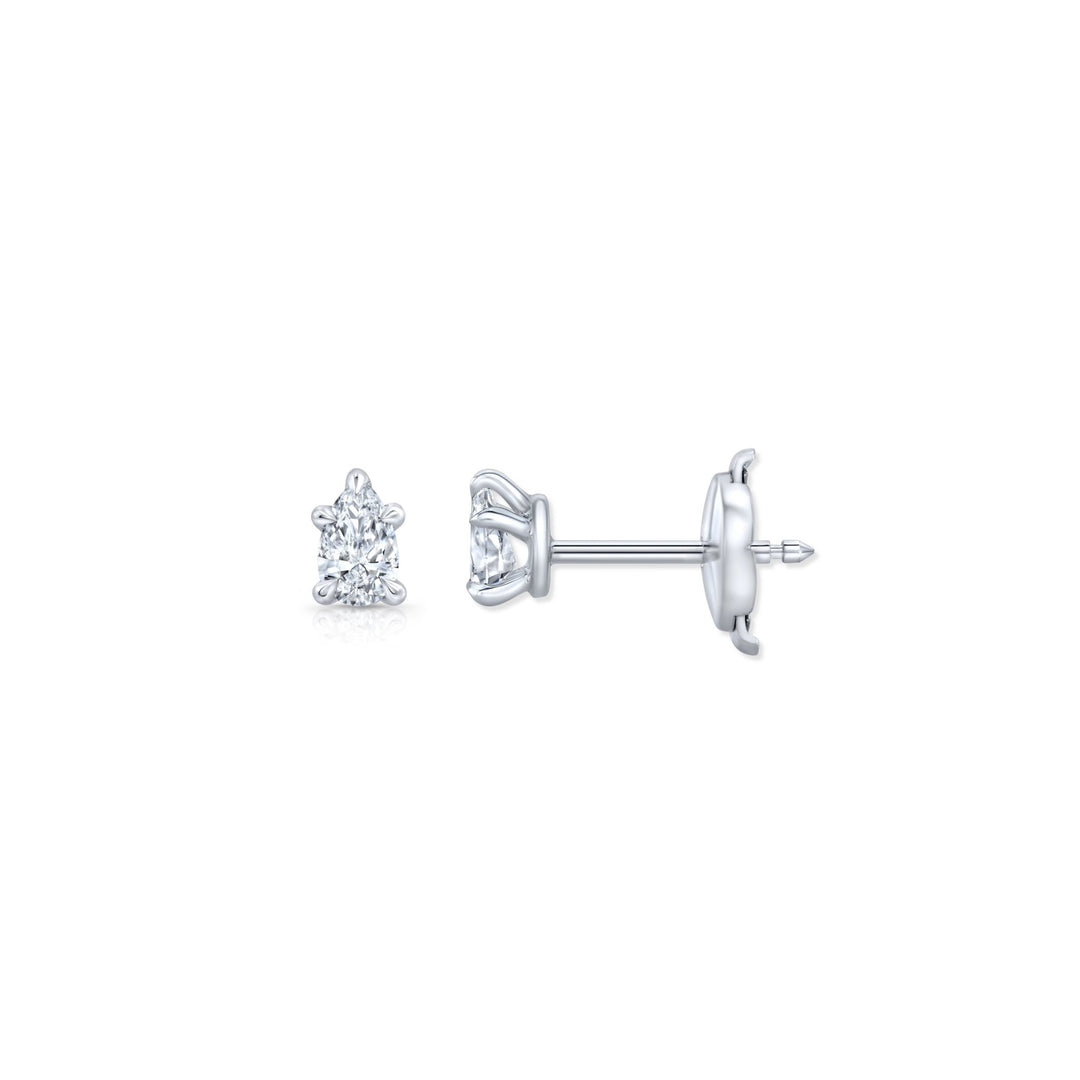 Pear F - VS1 Lab - Grown Diamond Hidden Halo Stud Earrings - Doozy Diamonds