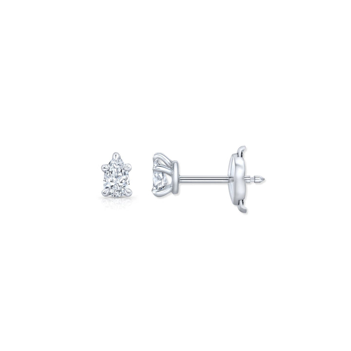 Pear F - VS1 Lab - Grown Diamond Hidden Halo Stud Earrings - Doozy Diamonds