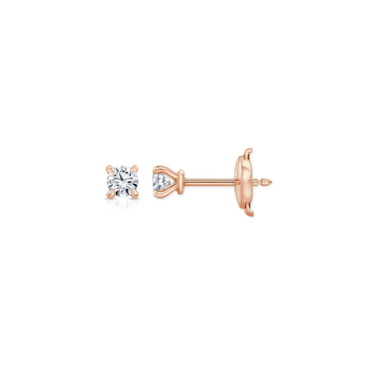 Round F - VS1 Lab - Grown Petite Prongs Stud Earrings - Doozy Diamonds