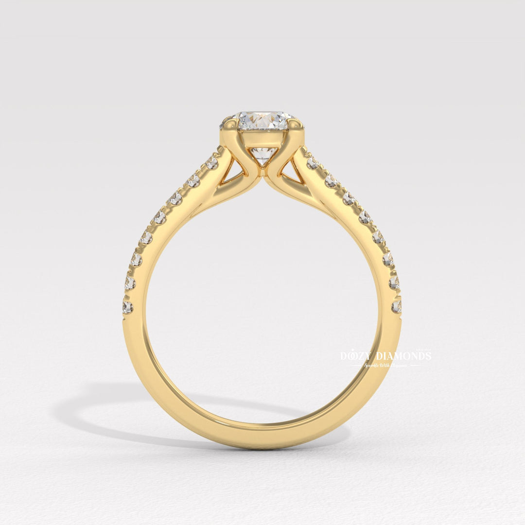 Classic round solitaire engagement ring crafted for everyday wear