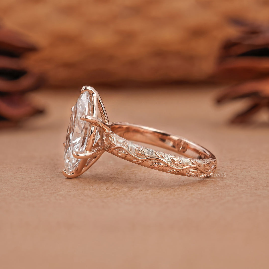 Vintage Inspired 2.50CT Dutch Marquise E/VVS2 Lab Grown Diamond Engagement Ring
