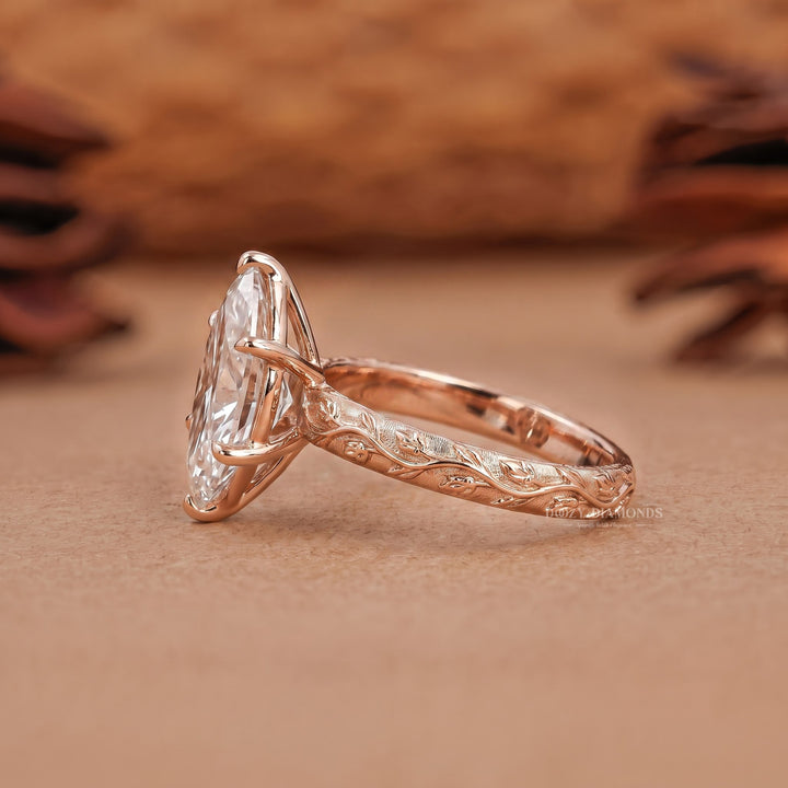 Vintage Inspired 2.50CT Dutch Marquise E/VVS2 Lab Grown Diamond Engagement Ring