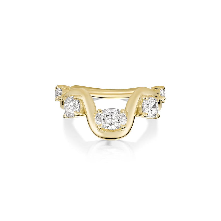 Oval & Cushion oval & cushion diamond wedding band front view