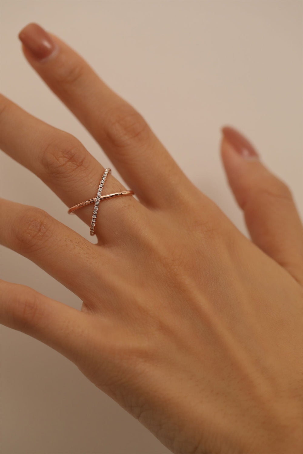 Criss Cross lab grown diamonds Wedding Band in 14K Gold - Doozy Diamonds