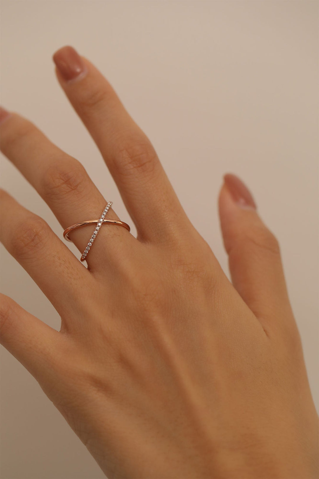 Criss Cross lab grown diamonds Wedding Band in 14K Gold - Doozy Diamonds