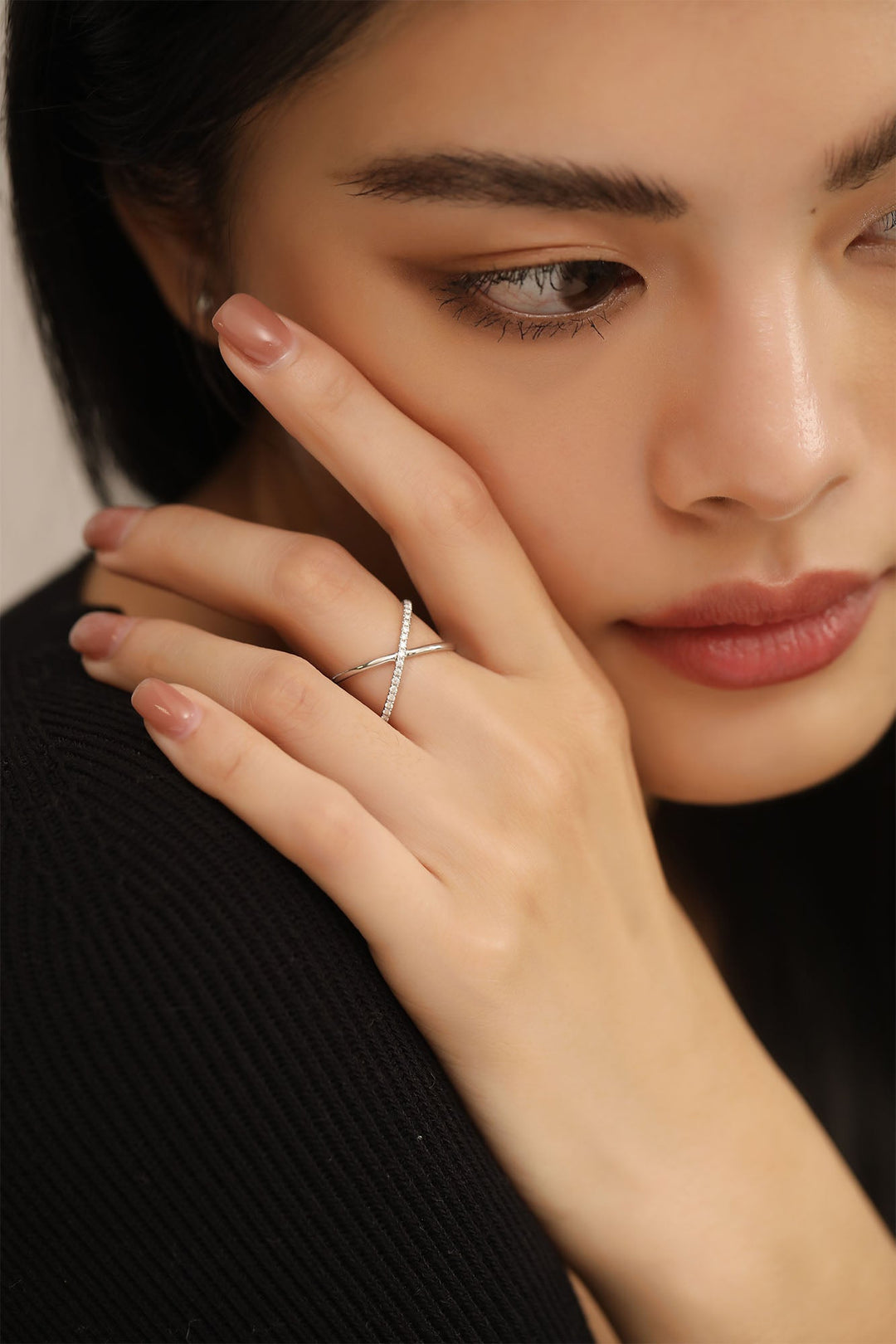 Criss Cross lab grown diamonds Wedding Band in 14K Gold - Doozy Diamonds