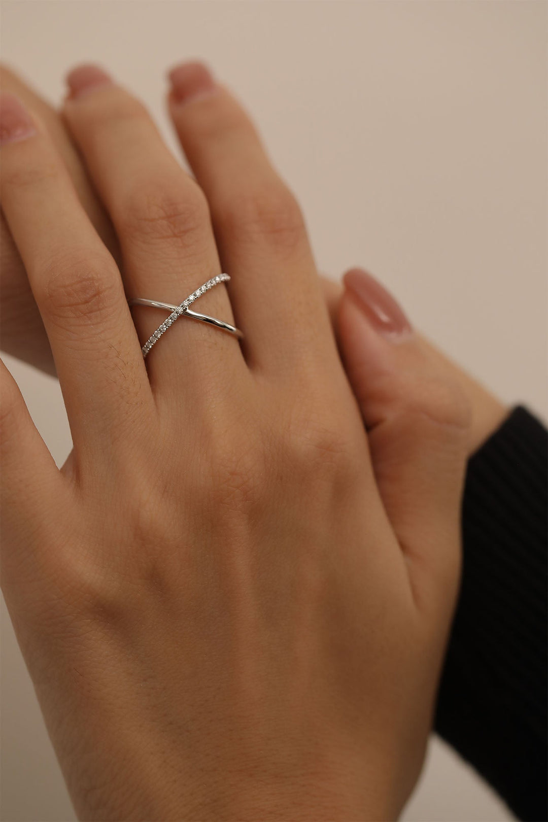 Criss Cross lab grown diamonds Wedding Band in 14K Gold - Doozy Diamonds