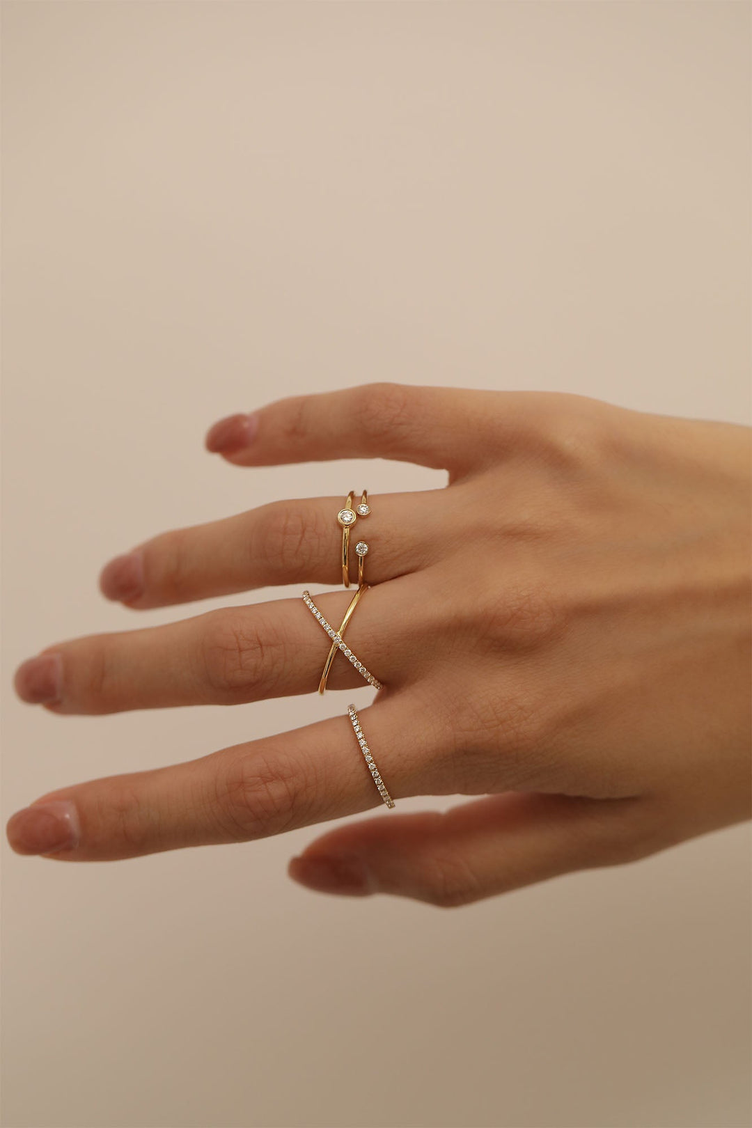 Criss Cross lab grown diamonds Wedding Band in 14K Gold - Doozy Diamonds