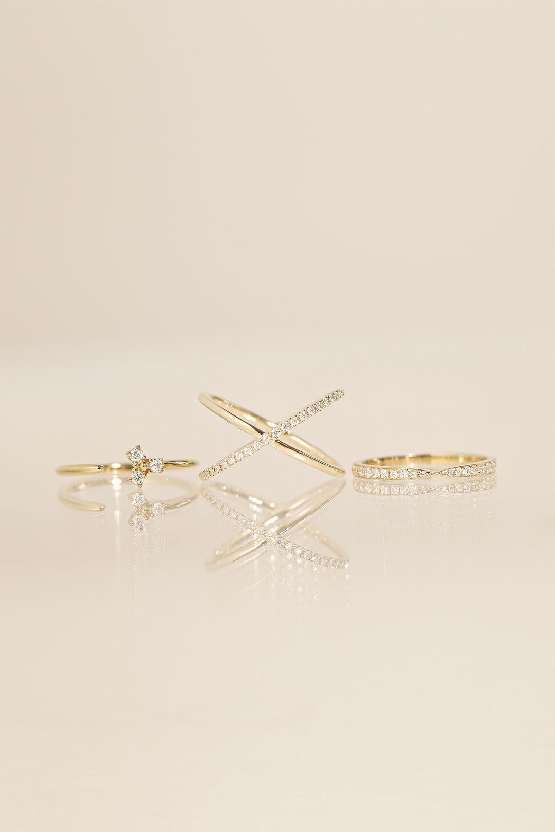 Criss Cross lab grown diamonds Wedding Band in 14K Gold - Doozy Diamonds