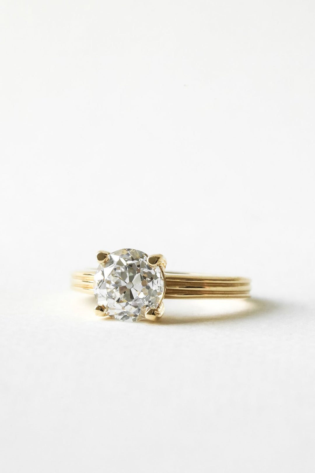 2.06CT Old European Round F - VS Lab Grown Diamond Wedding Ring Set - Doozy Diamonds
