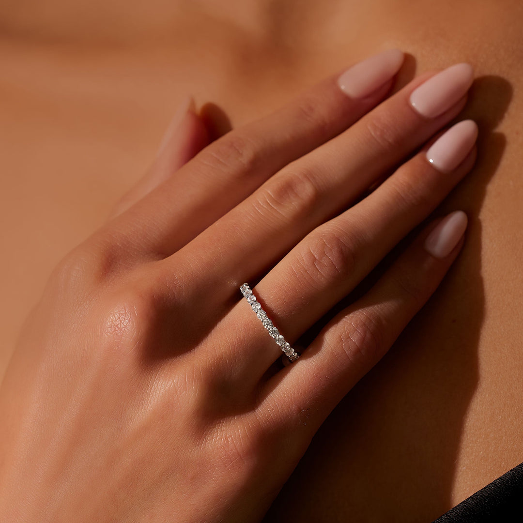 Round FG - VS1 Lab Grown Diamond Full Eternity Dainty Band - Doozy Diamonds