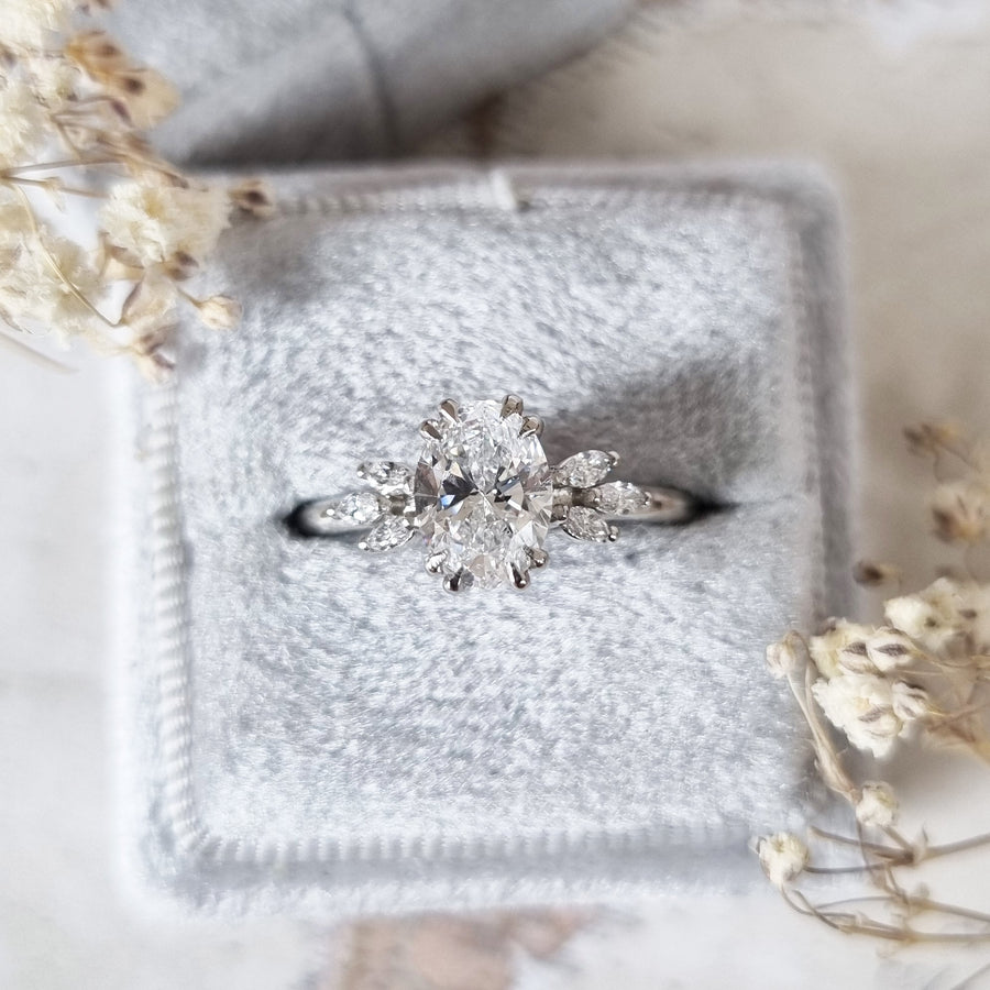 1.20CT oval art deco lab grown diamond engagement ring for sale