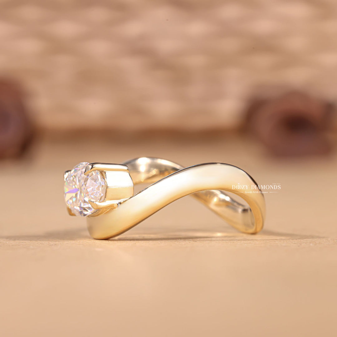 Oval cut engagement ring shown with authenticity certificate